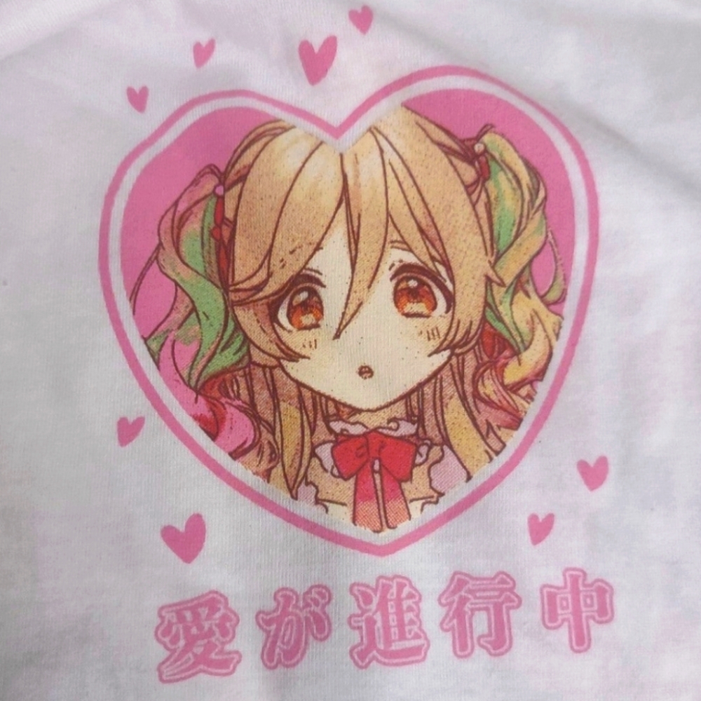 Weekend Warrior Kawaii Anime Girl Pink Heart Japanese Kanji Art T-shirt